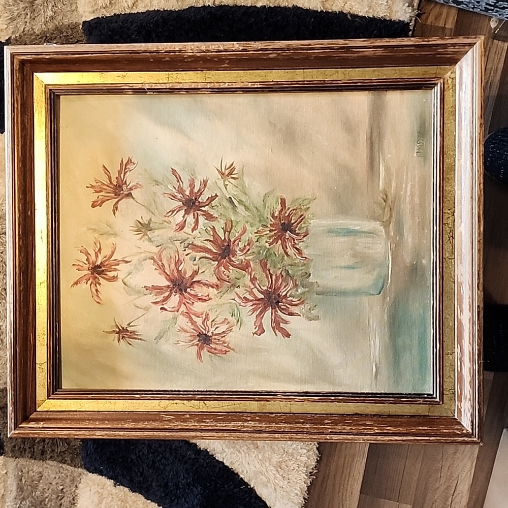 Vintage oil on canvas still life
